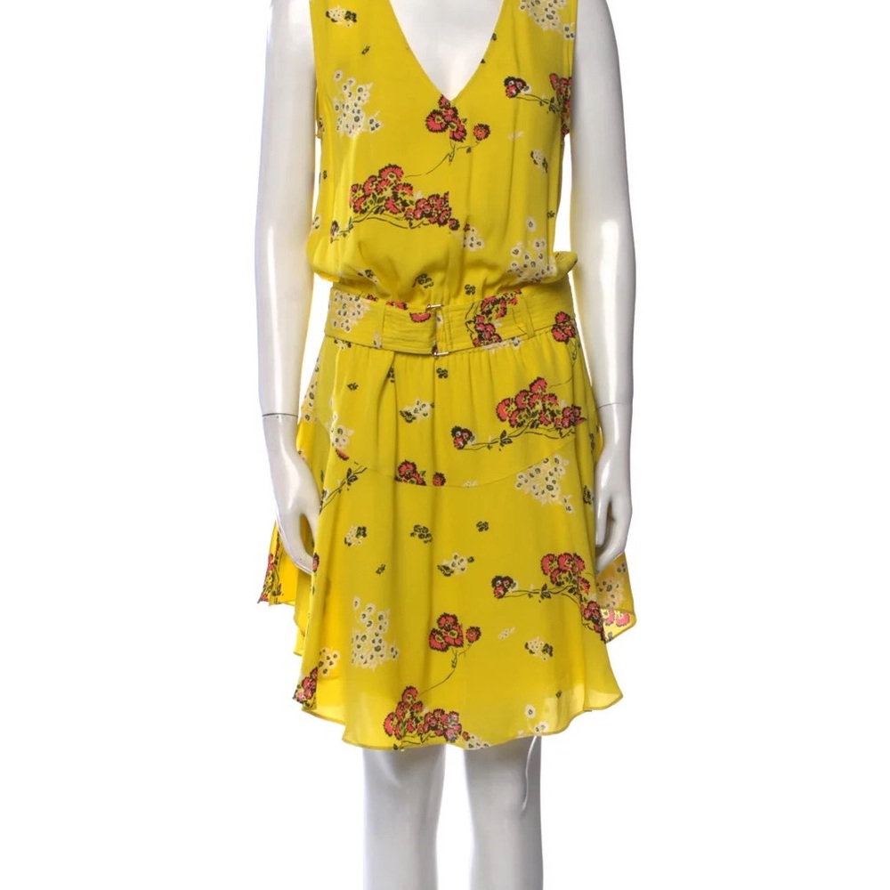 A.L.C. Silk floral A-Line Dress with belt